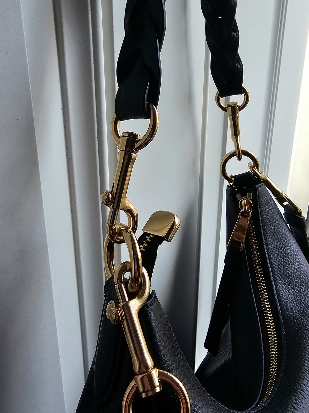 Coach Black Pebbled Leather Hobo with Gold Hardware - Picture 9 of 12